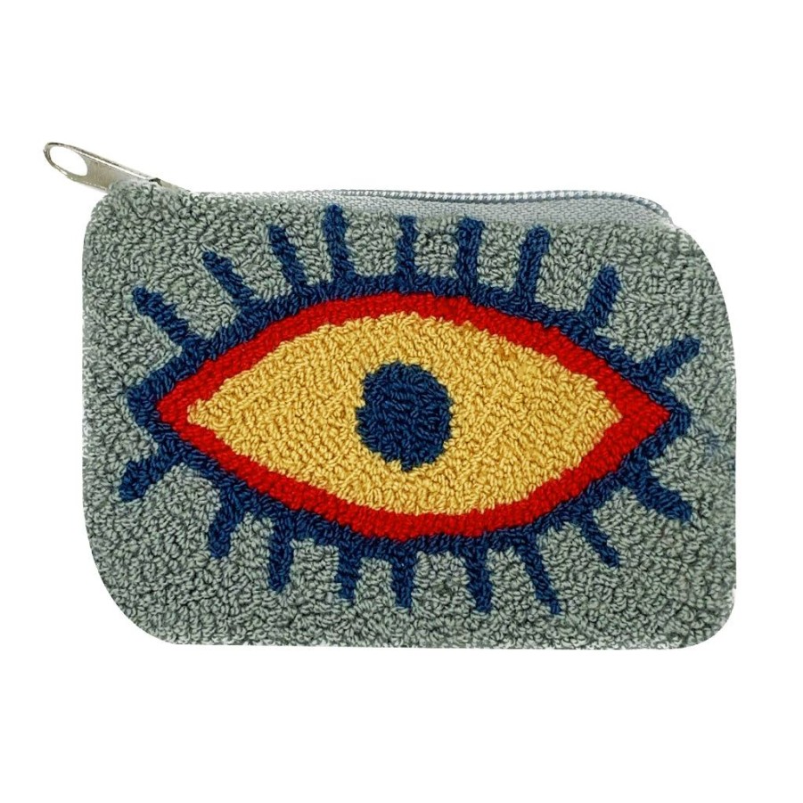 Bags & Bag Accessories Le Pom Pom | Grey & Blue Coin Purse