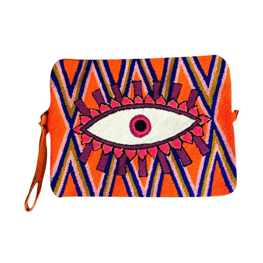 Bags & Bag Accessories Le Pom Pom | Orange & Purple Eye Laptop Case