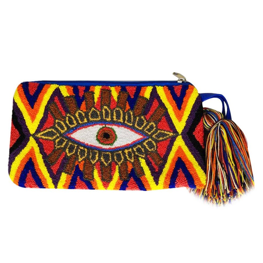 Bags & Bag Accessories Le Pom Pom | Yellow & Orange Eye Clutch