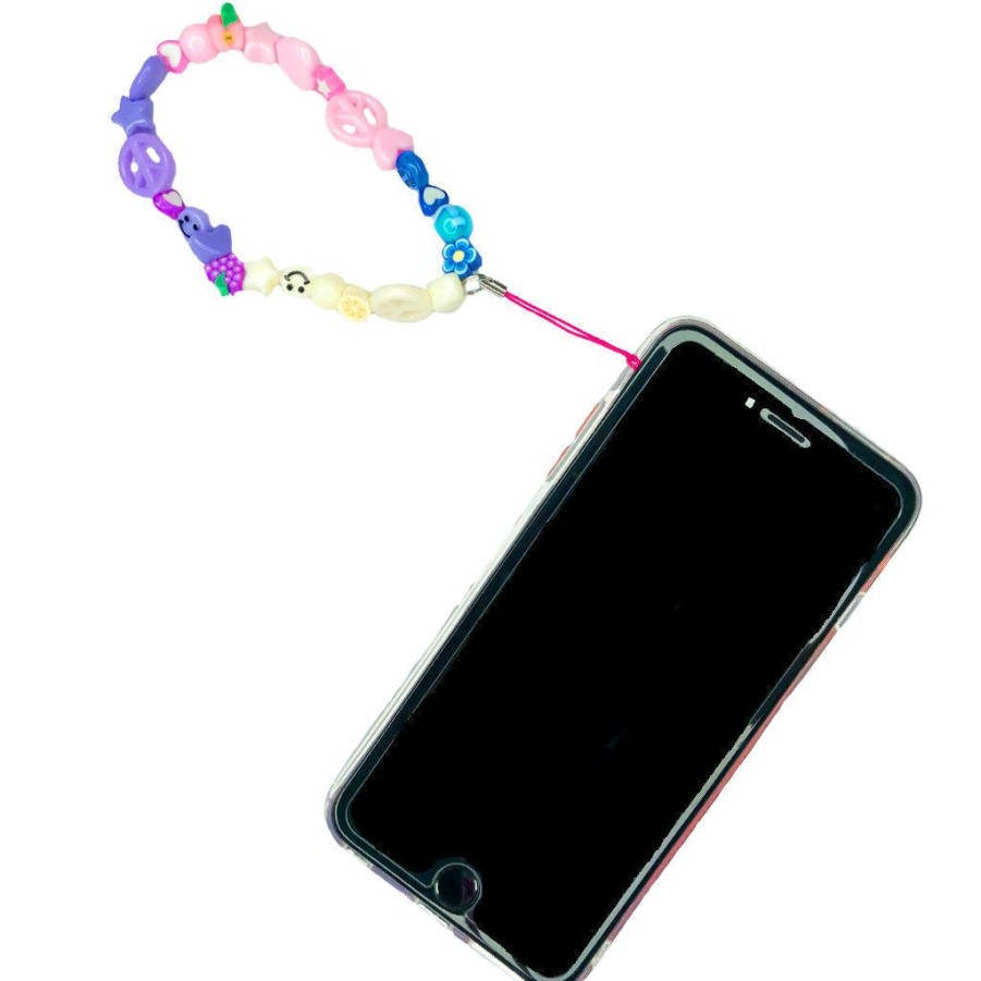 Phone Accessories Le Pom Pom | Baby Pink & Lime Mini Beaded Phone Strap