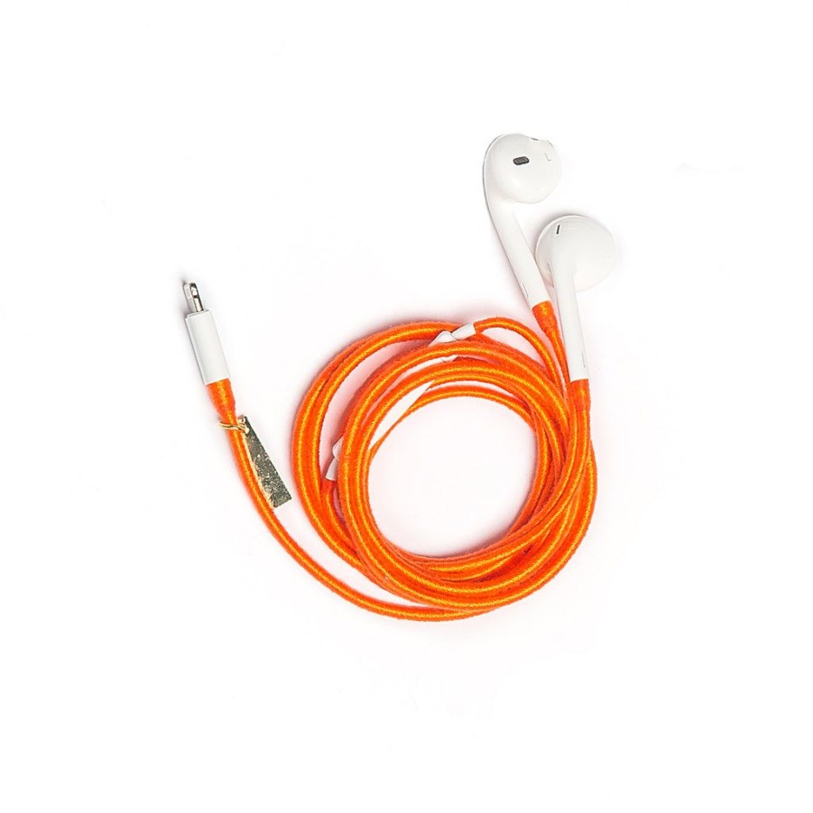 Phone Accessories Le Pom Pom | Orange Earphones