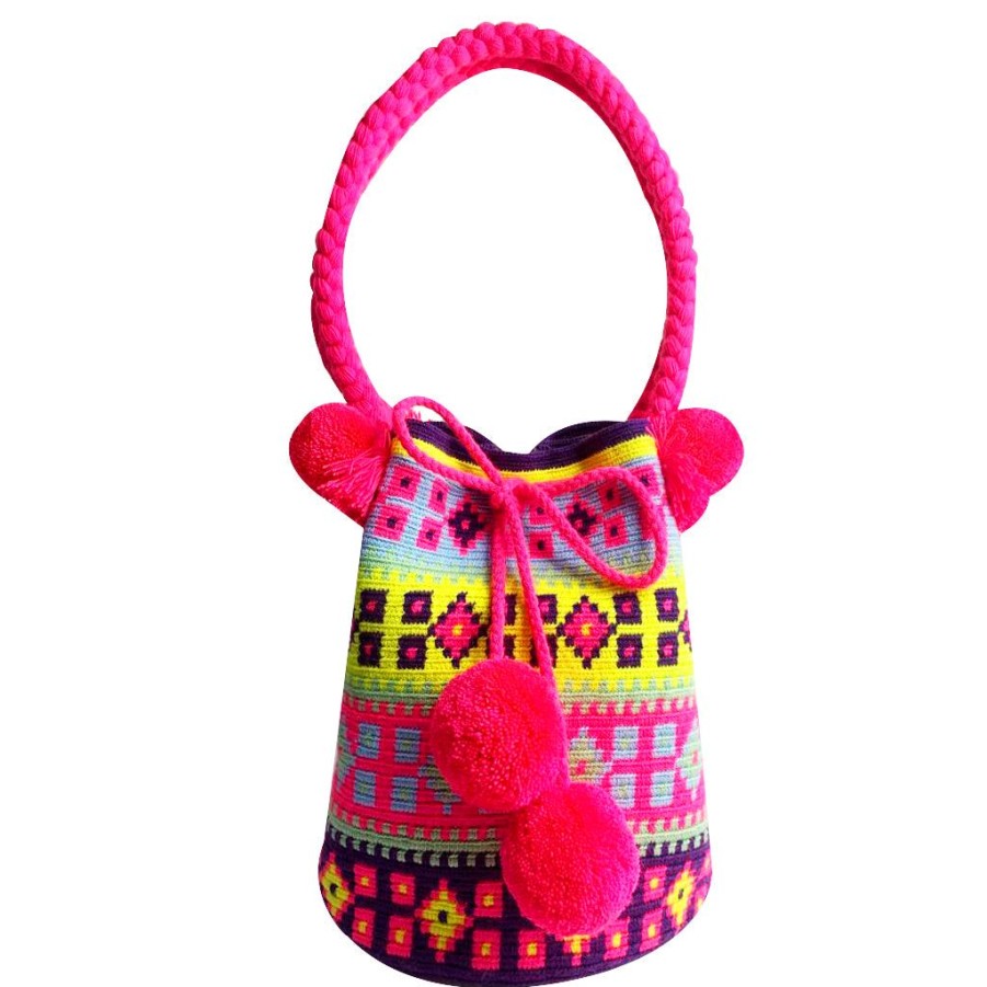 Bags & Bag Accessories Le Pom Pom | Pink & Pastel Bucket Bag