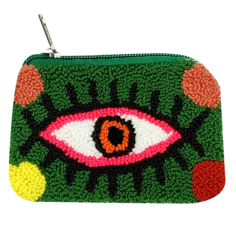 Bags & Bag Accessories Le Pom Pom | Green & Strawberry Coin Purse