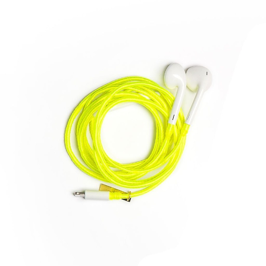 Phone Accessories Le Pom Pom | Neon Yellow Earphones