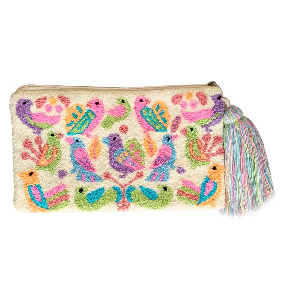 Bags & Bag Accessories Le Pom Pom | White Birds Clutch