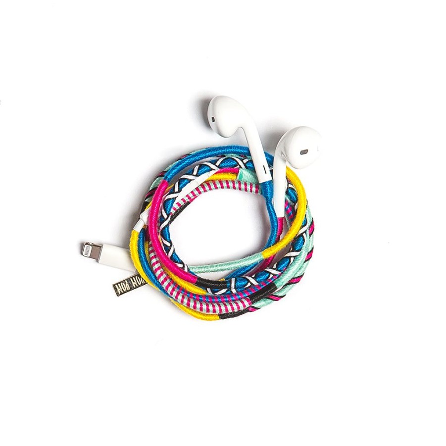 Phone Accessories Le Pom Pom | Rainbow Earphones