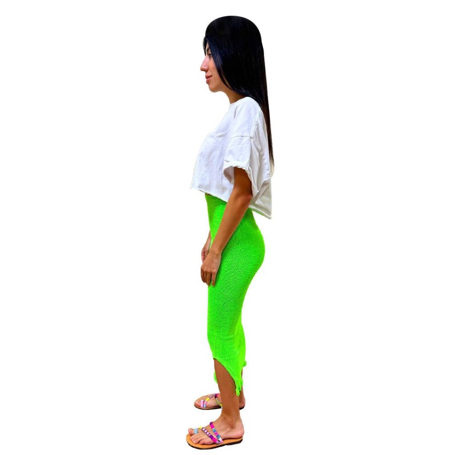 Clothing Le Pom Pom | Neon Green Skirt