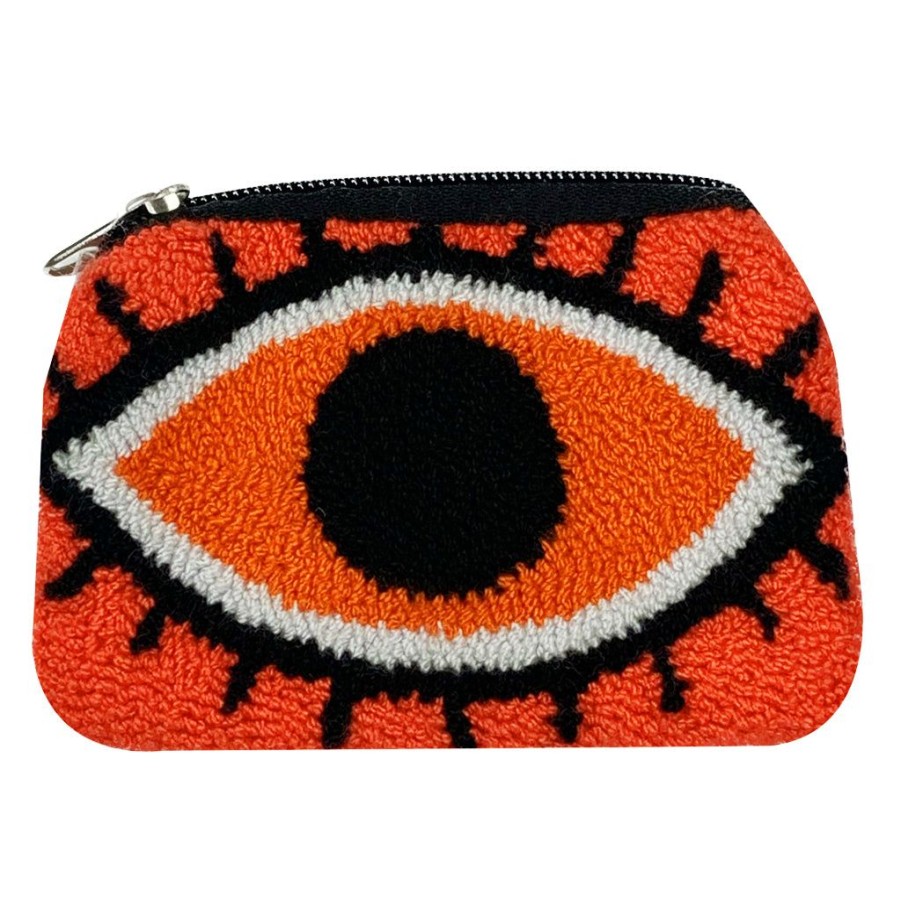 Bags & Bag Accessories Le Pom Pom | Lava Red & Deep Orange Coin Purse