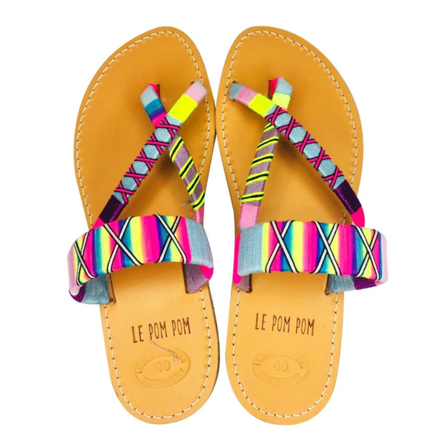 Shoes Le Pom Pom | Bridget Toe Cross Sandals