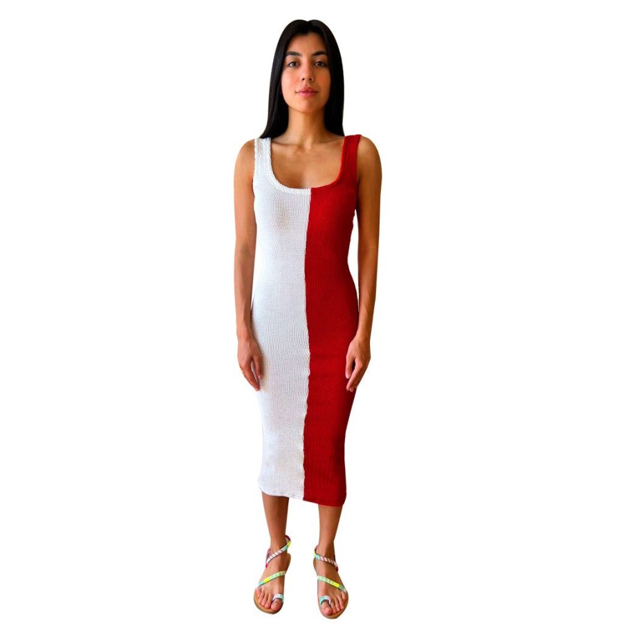 Clothing Le Pom Pom | Red/White Maxi Dress