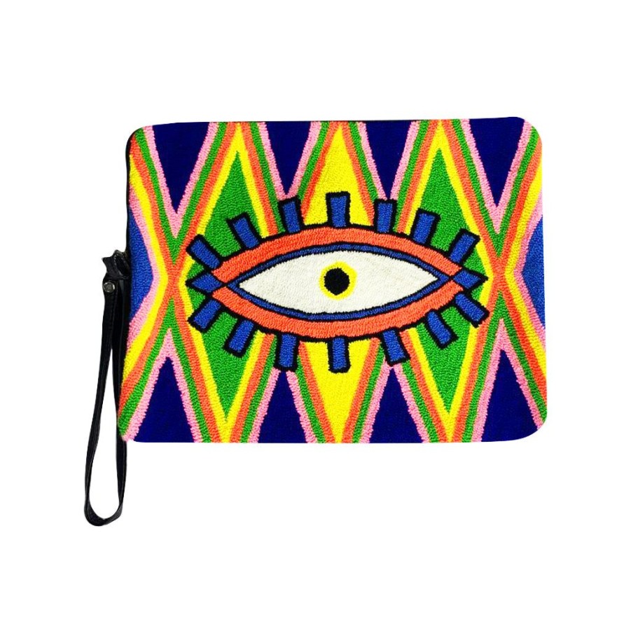 Bags & Bag Accessories Le Pom Pom | Blue & Yellow Eye Laptop Case