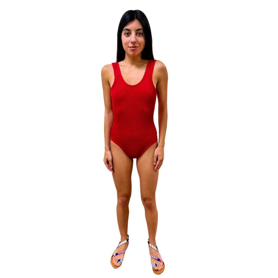 Clothing Le Pom Pom | Red One Piece Swimsuit