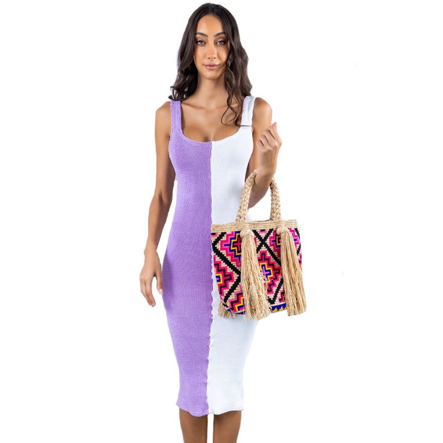 Clothing Le Pom Pom | Lilac & White Maxi Dress