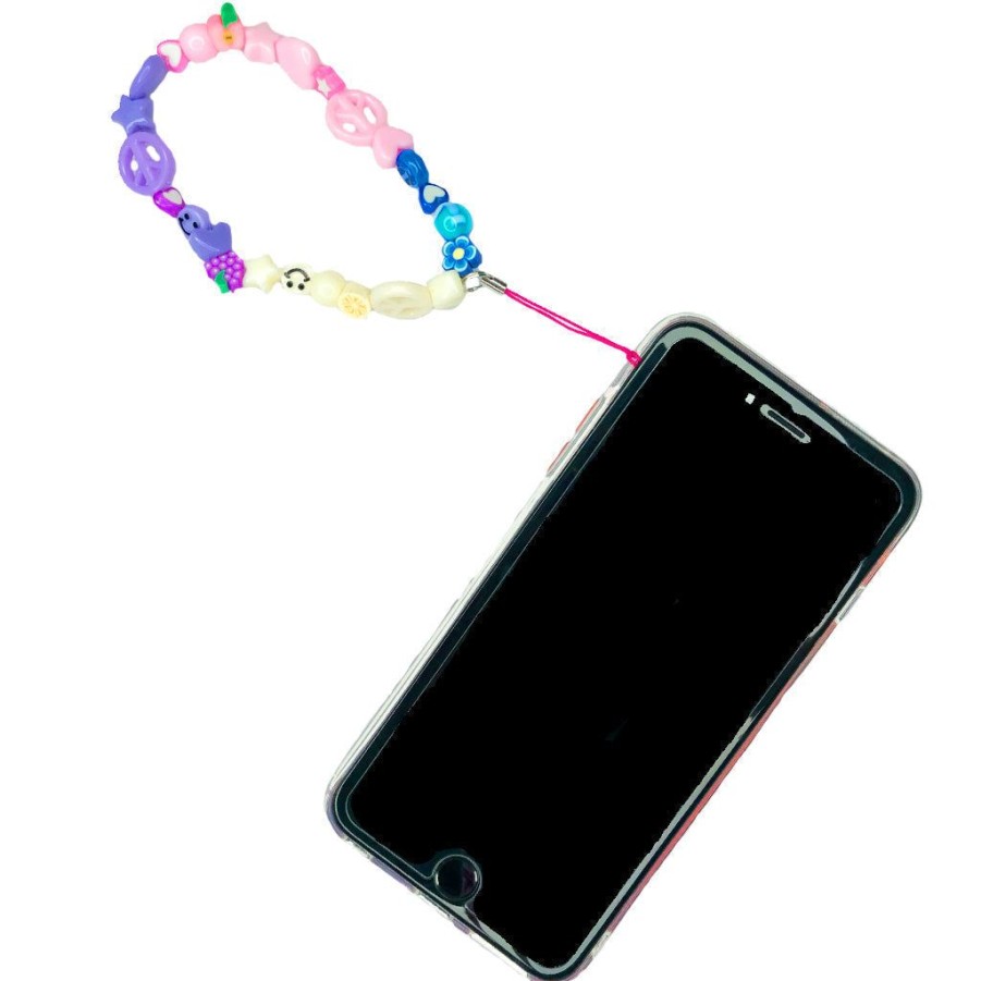 Phone Accessories Le Pom Pom | Yellow & Blue Mini Beaded Phone Strap