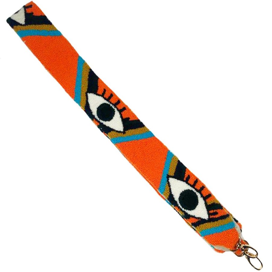 Bags & Bag Accessories Le Pom Pom | Orange & Black Eye Shoulder Strap