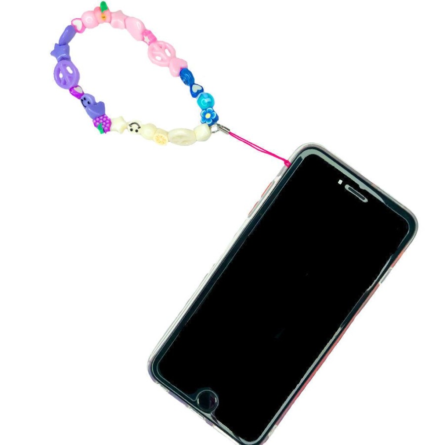 Phone Accessories Le Pom Pom | Peach & Purple Mini Beaded Phone Strap