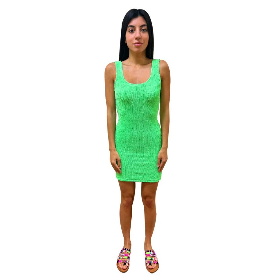 Clothing Le Pom Pom | Neon Green Mini Dress