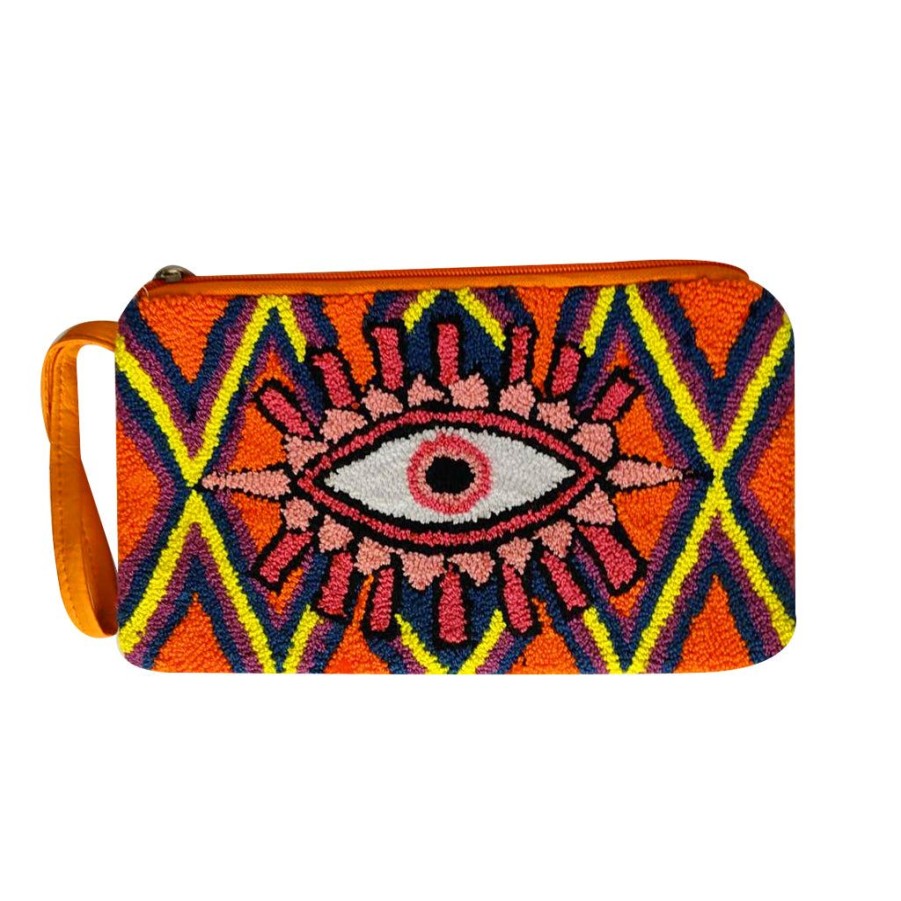 Bags & Bag Accessories Le Pom Pom | Orange & Pink Eye Clutch