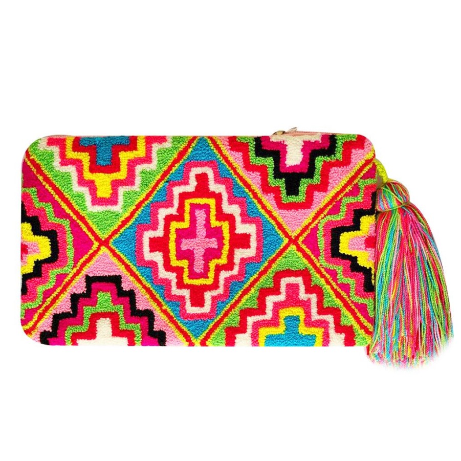 Bags & Bag Accessories Le Pom Pom | Pink Printed Clutch