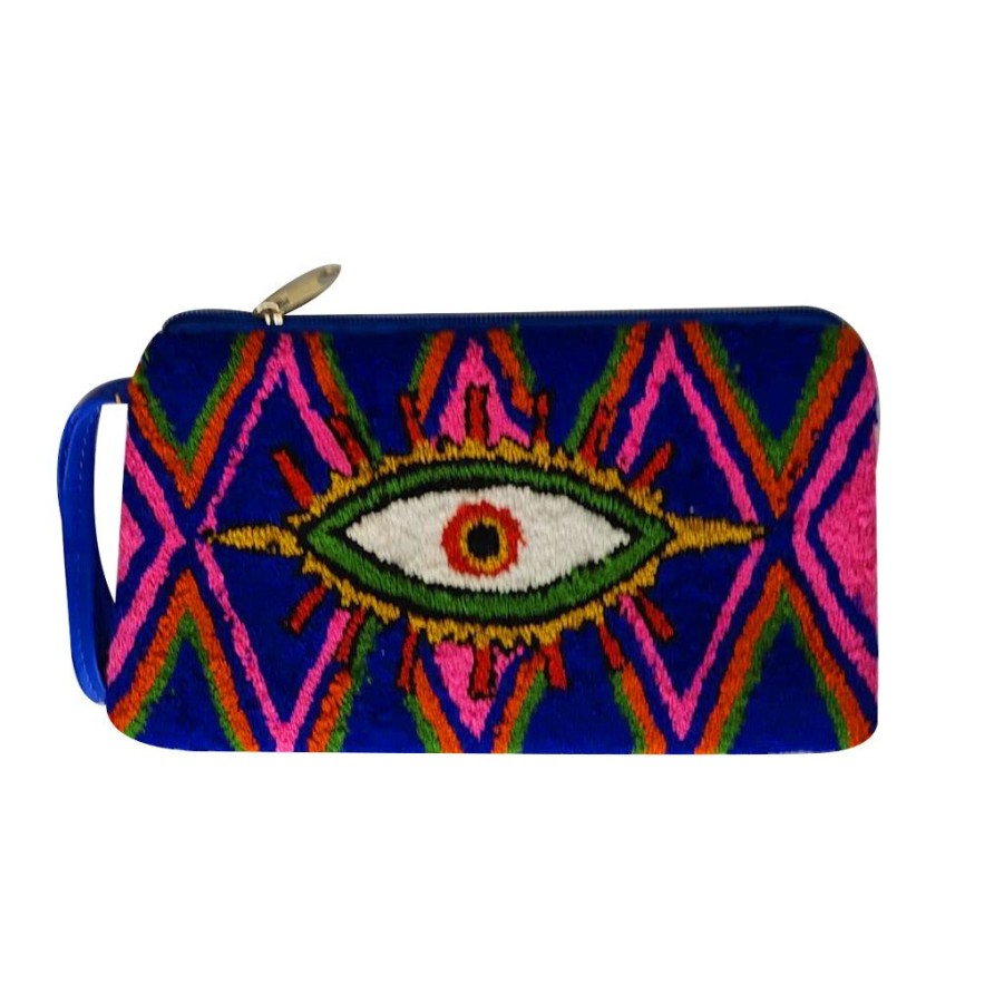 Bags & Bag Accessories Le Pom Pom | Blue & Pink Eye Clutch