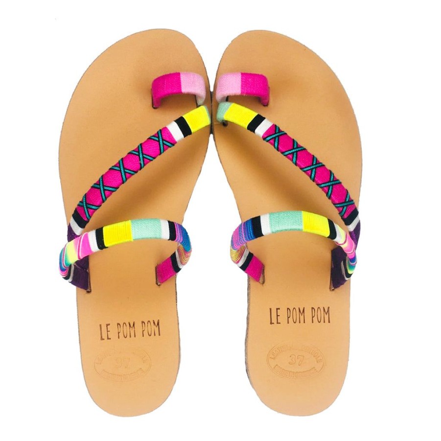 Shoes Le Pom Pom | Penny Toe Cross Sandals