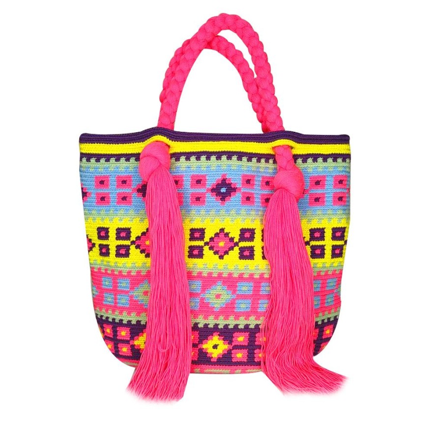 Bags & Bag Accessories Le Pom Pom | Purple & Multicolor Tassel Bag