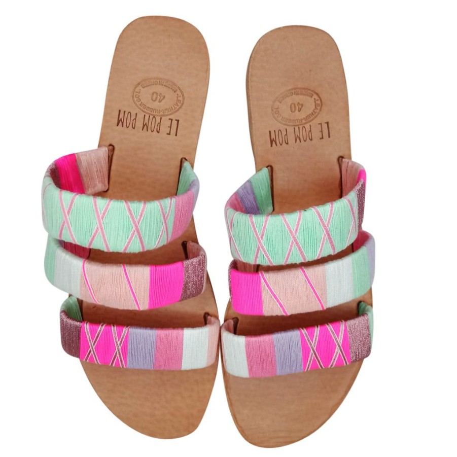 Shoes Le Pom Pom | Greta 3 Strand Sandals