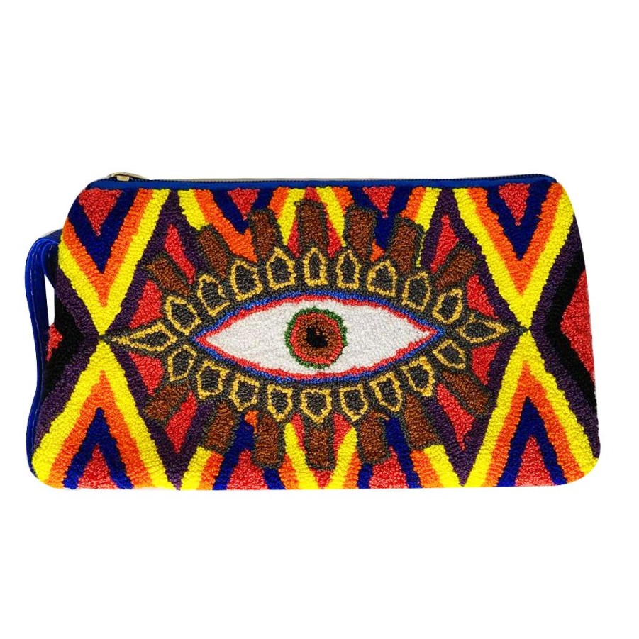 Bags & Bag Accessories Le Pom Pom | Yellow & Orange Eye Clutch