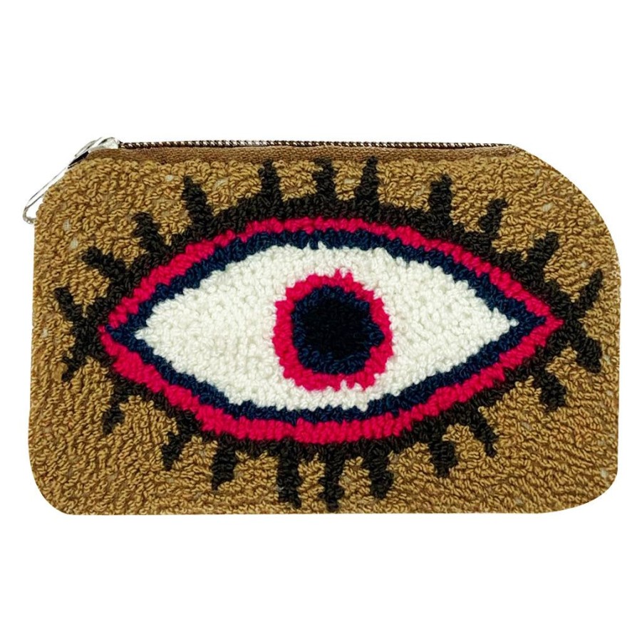 Bags & Bag Accessories Le Pom Pom | Dirt Brown & Cherry Eye Coin Purse