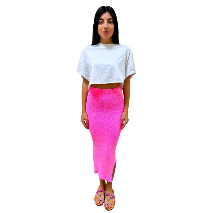 Clothing Le Pom Pom | Neon Pink Skirt