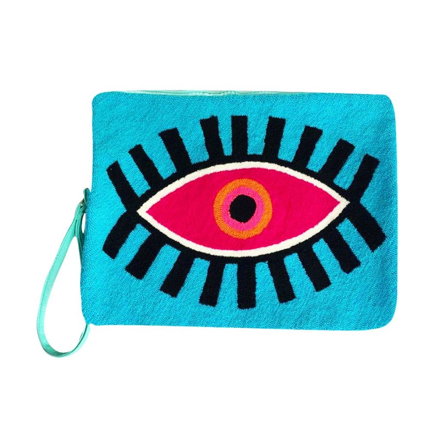 Bags & Bag Accessories Le Pom Pom | Blue & Pink Eye Laptop Case