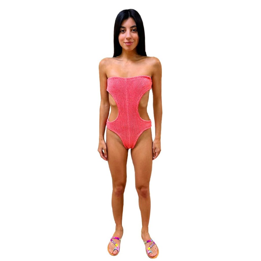 Clothing Le Pom Pom | Peach Cut Out Swimsuit