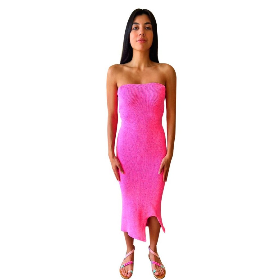 Clothing Le Pom Pom | Neon Pink Tube Dress