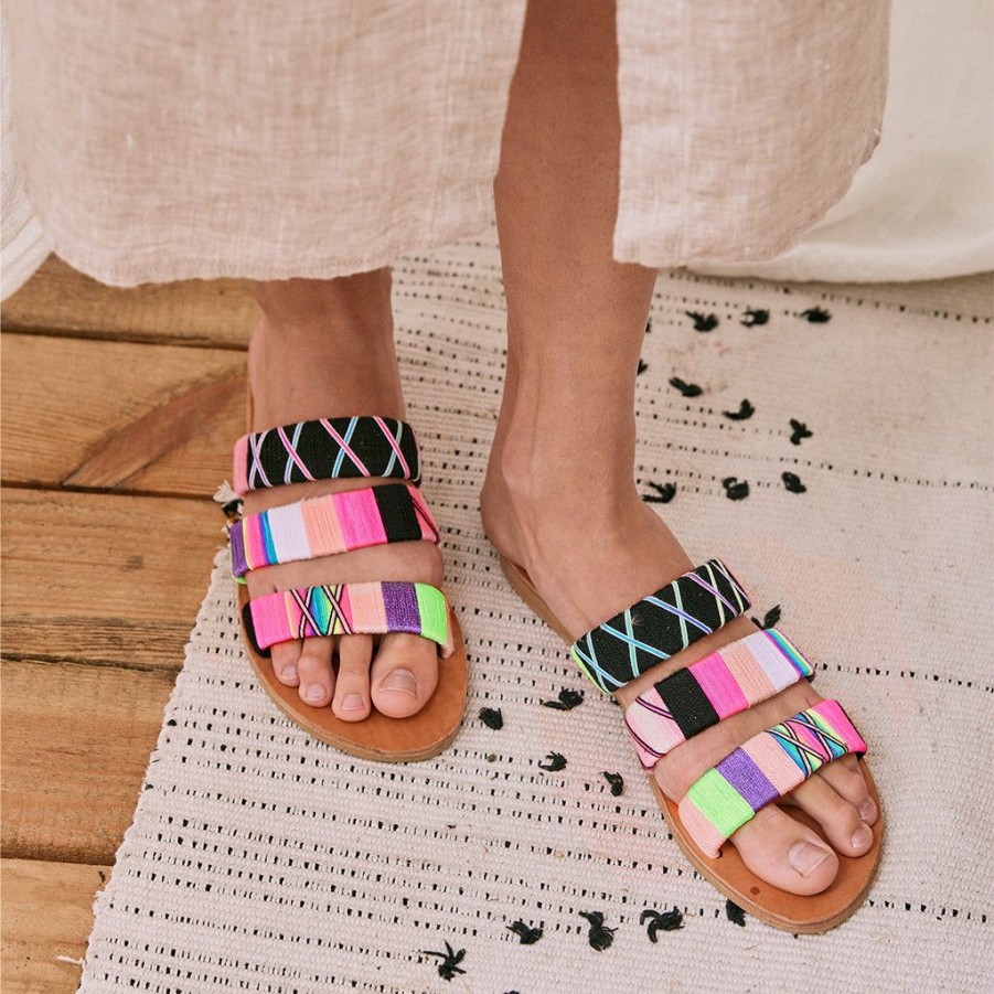 Shoes Le Pom Pom | Isabella 3 Strand Sandals