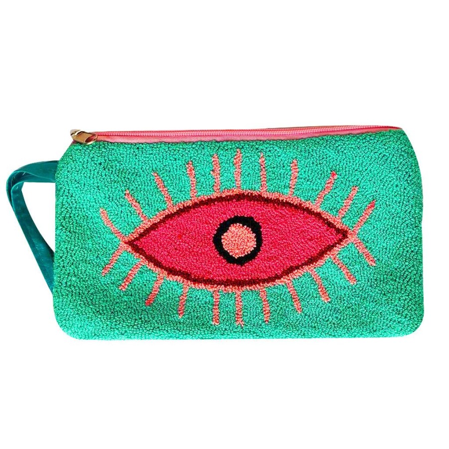 Bags & Bag Accessories Le Pom Pom | Mint & Pink Eye Clutch